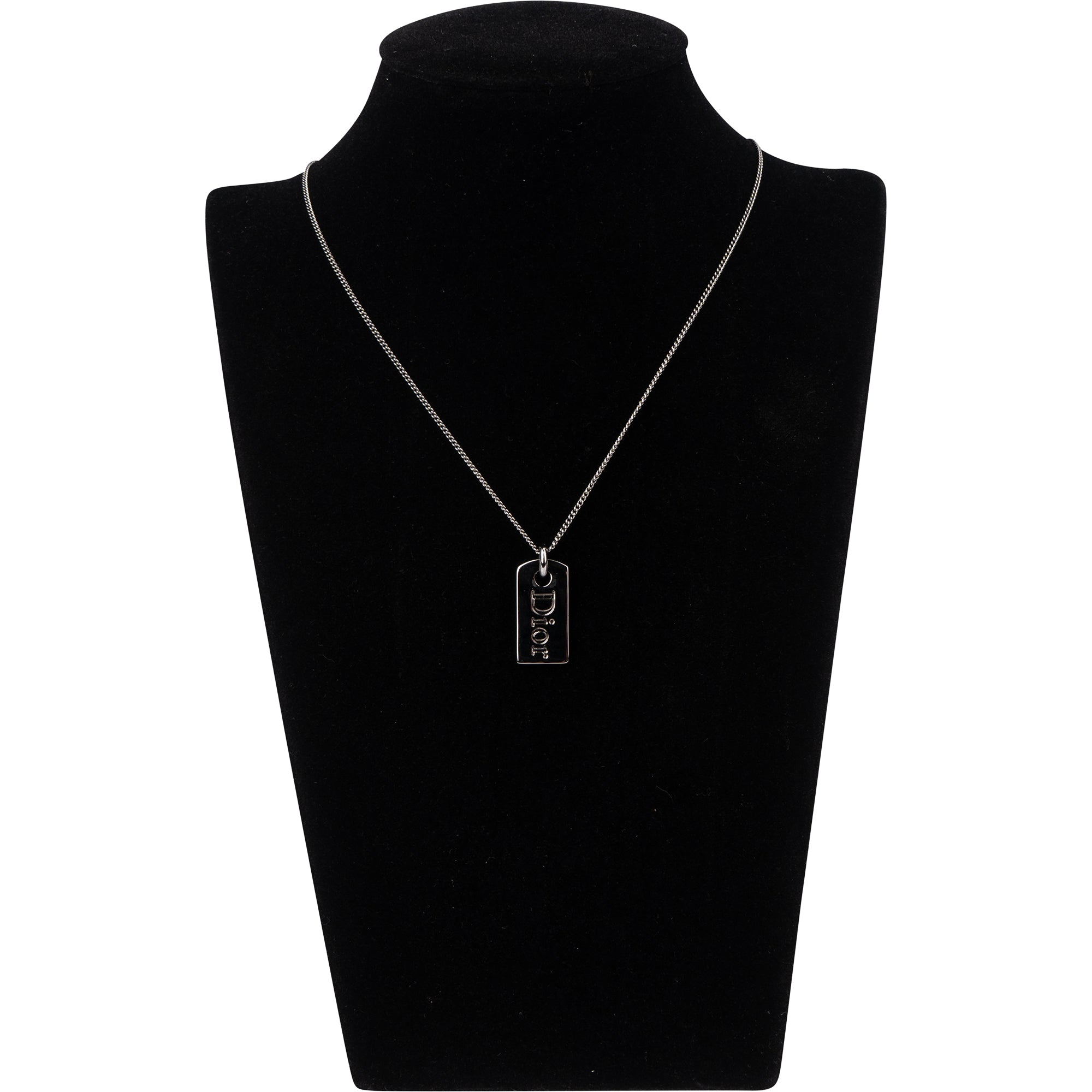 Christian Dior Space Grey Dog Tag Necklace