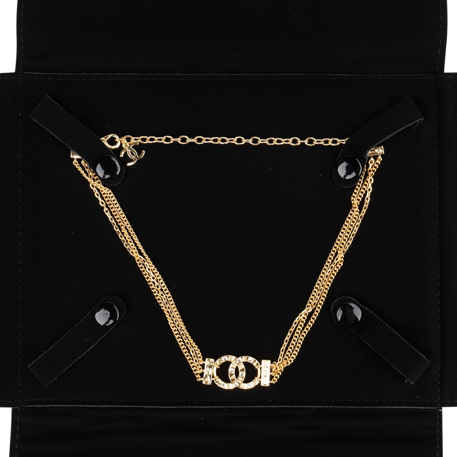 Chanel - Crystal CC Triple Strand Necklace