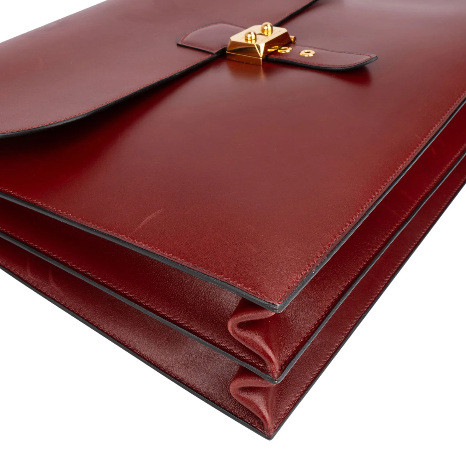 Hermès Bordeaux Leather Depeches Aktentasche