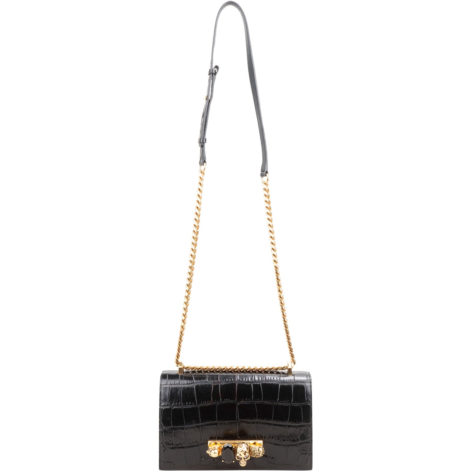 Alexander McQueen – Croc Jewelled Knuckle Crossbody Bag