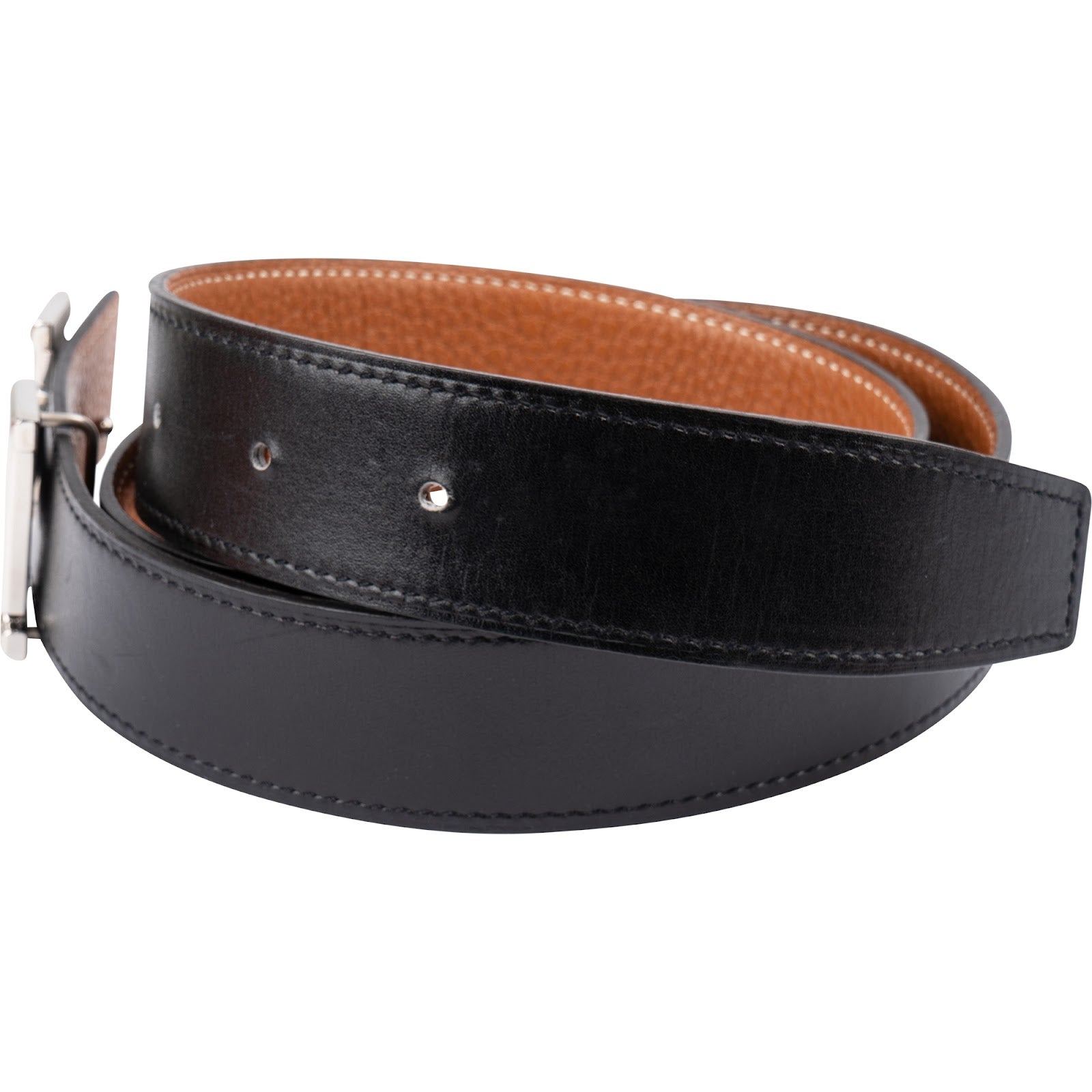 Hermès – Bicolor Reversible H Gürtel (Größe 85)