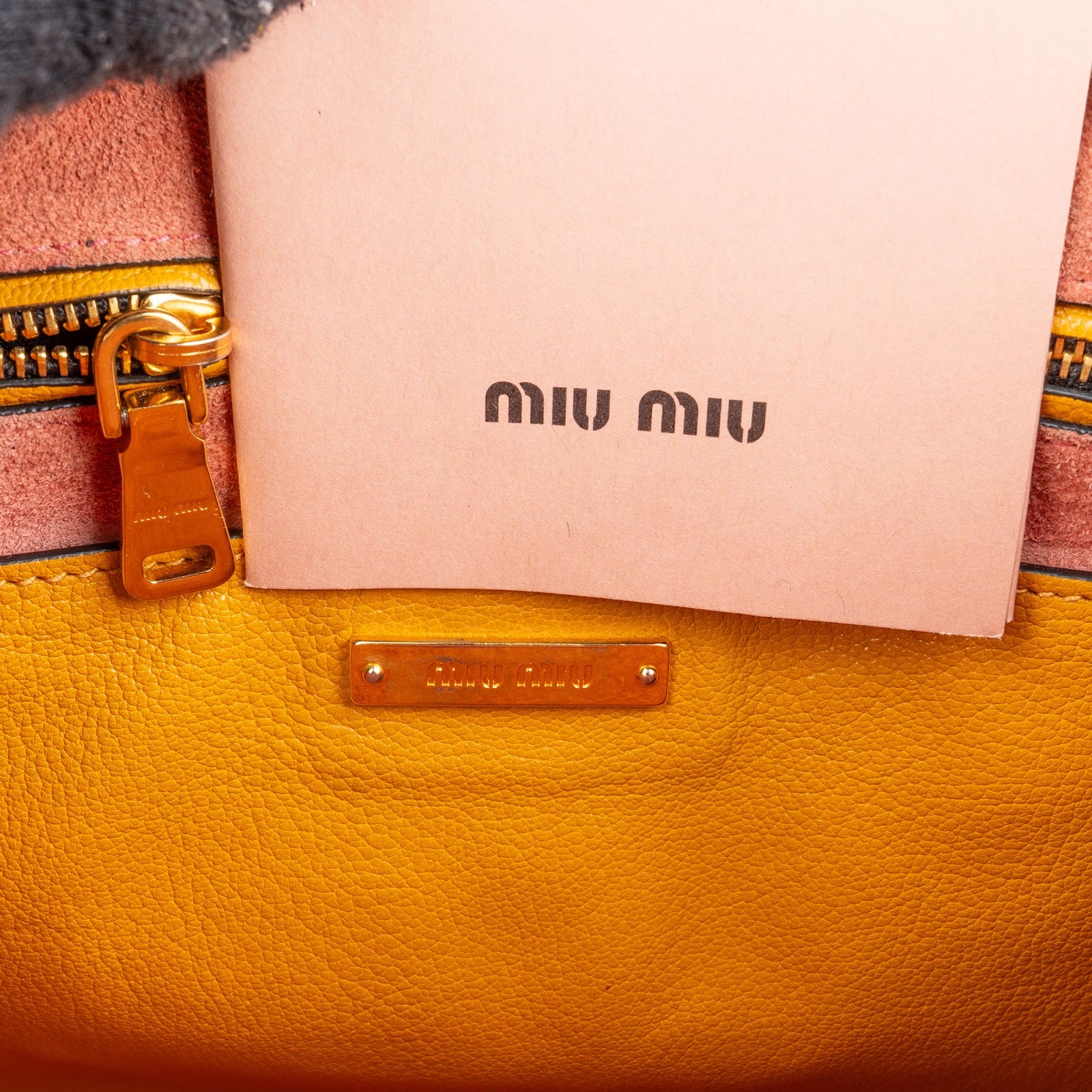Miu Miu Bicolor Madras Leather Top Handle Handbag