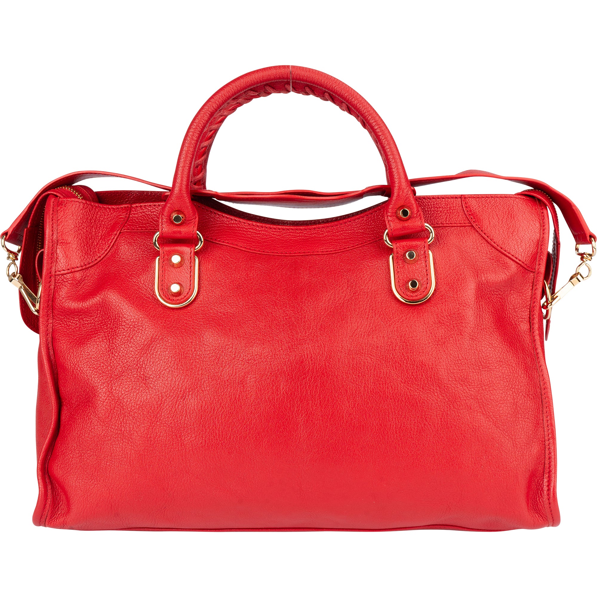 Balenciaga Red Leather City Handbag