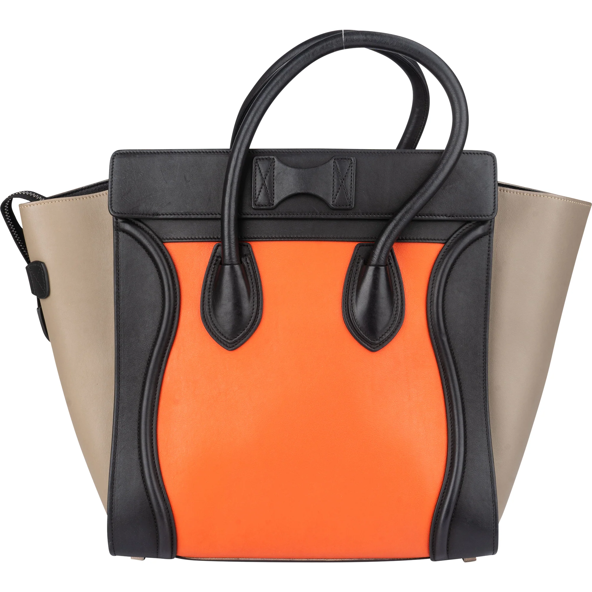 Céline Tricolor Leather Luggage Handbag