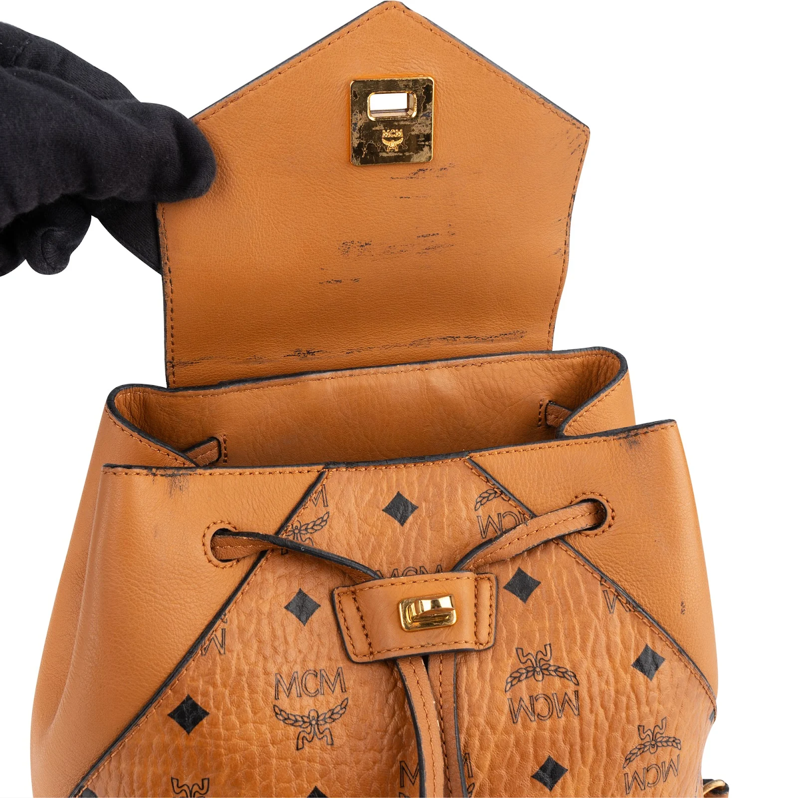 MCM Monogram Visetos Leather Small Patricia Backpack