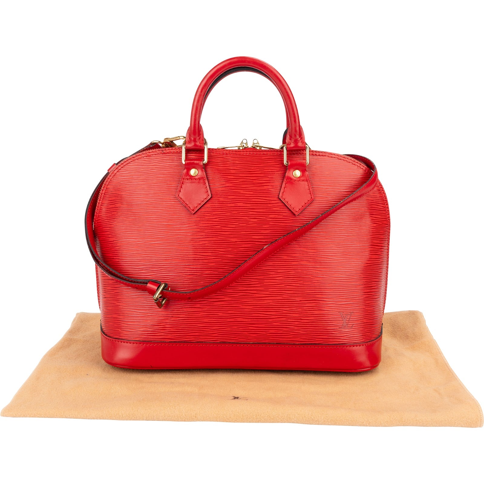 Louis Vuitton Red Epi Leather Alma PM Handbag