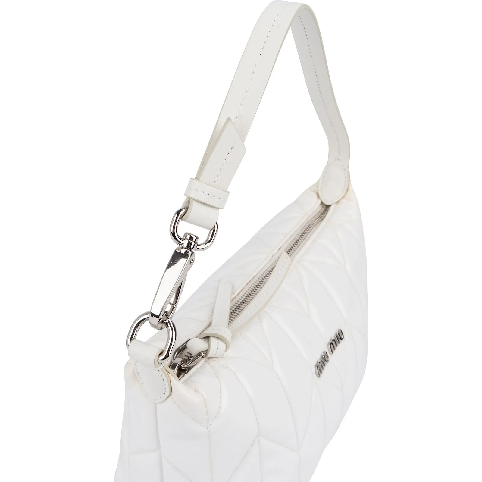Miu Miu Quilted Patent Leather Mini Pouch Handbag