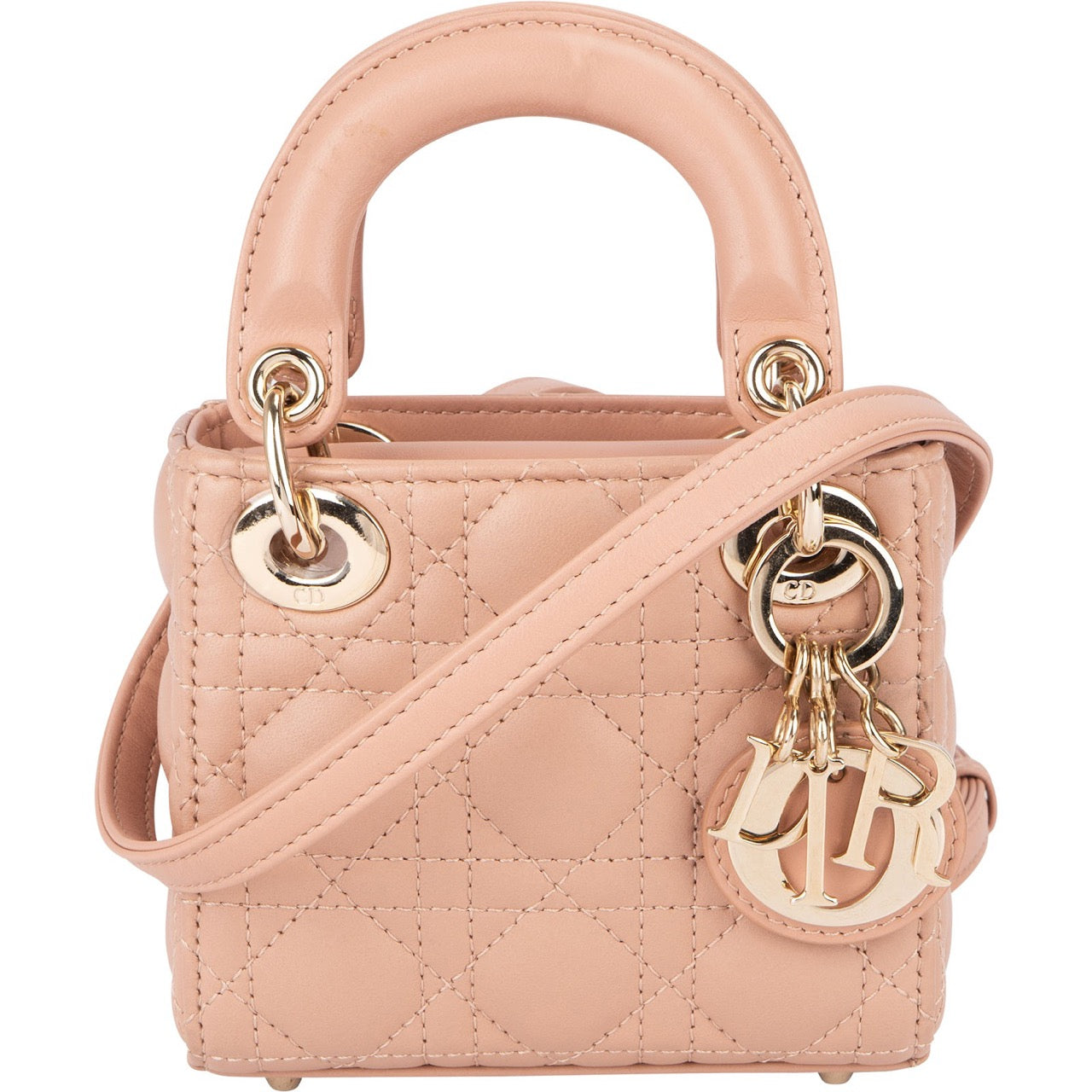 Christian Dior Lambskin Micro Lady Dior Crossbody Bag