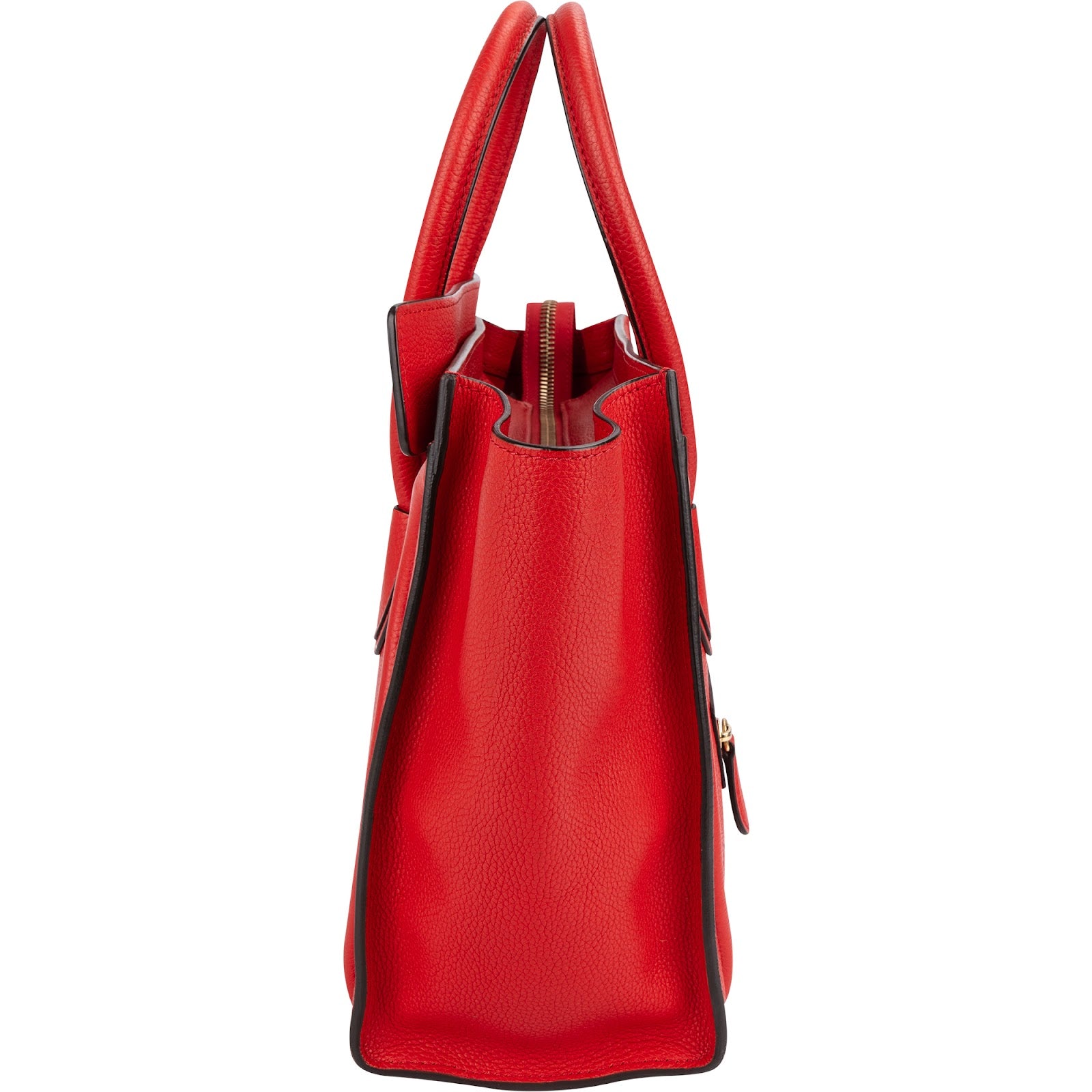 Céline Drummed Calfskin Nano Luggage Tote Handbag