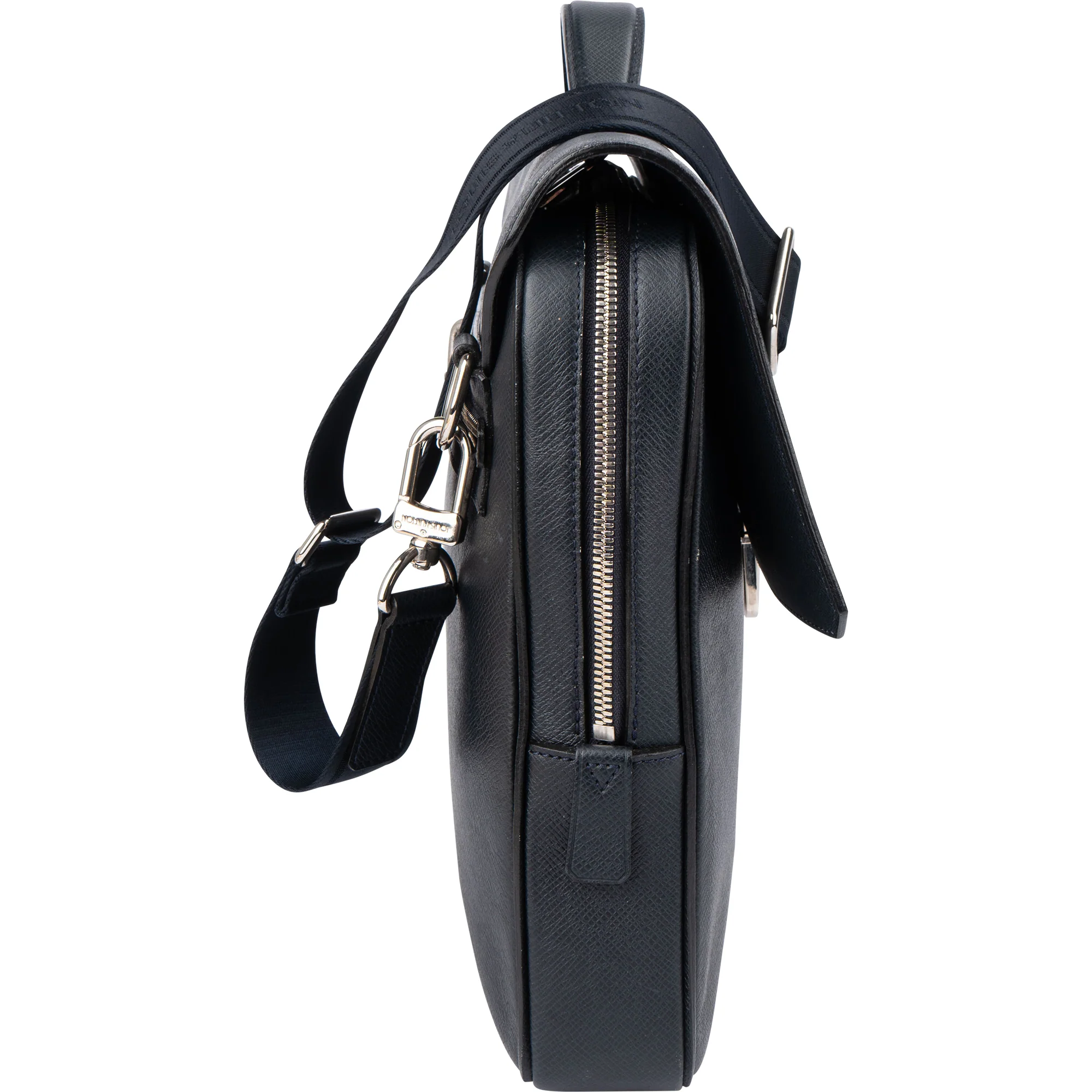 Louis Vuitton Bleu Taiga Leather Vassili PM Business Tasche