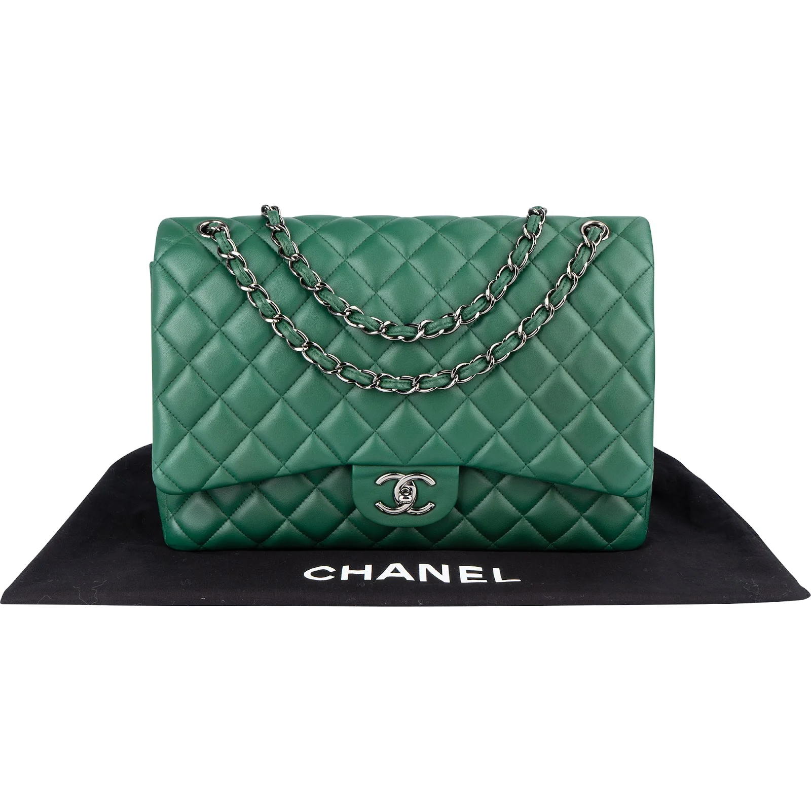 Chanel Quilted Lambskin Maxi Double Flap Crossbody Bag