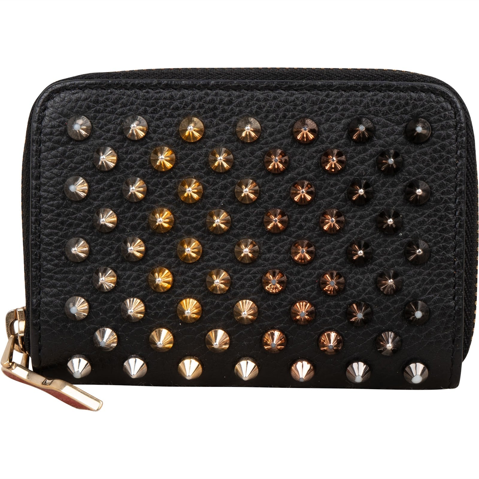 Christian Louboutin Calfskin Panettone Spikes Mini Wallet