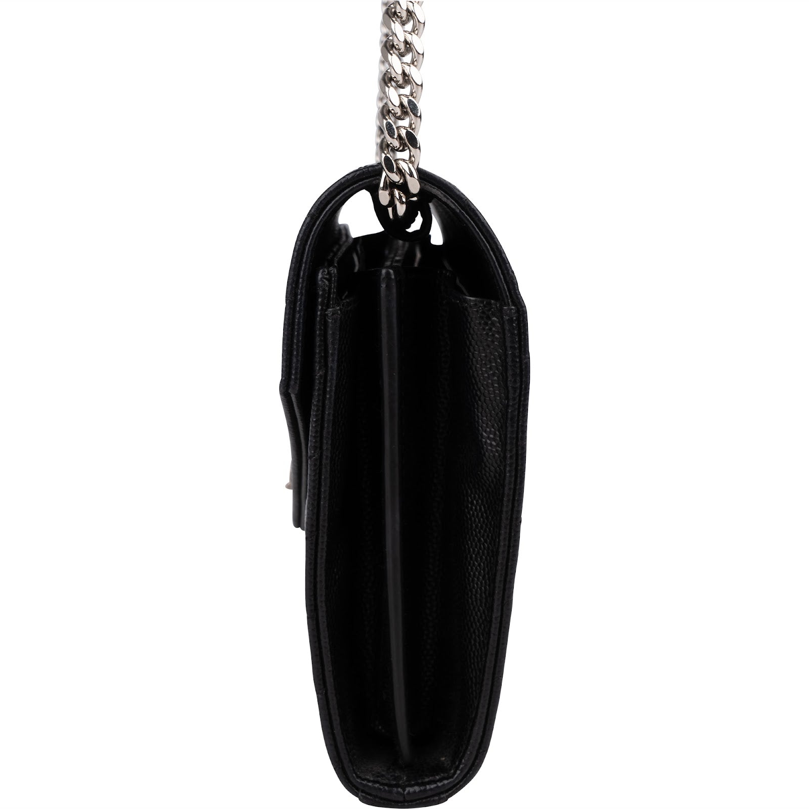 Yves Saint Laurent Grain de Poudre Quilted Leather Wallet On Chain