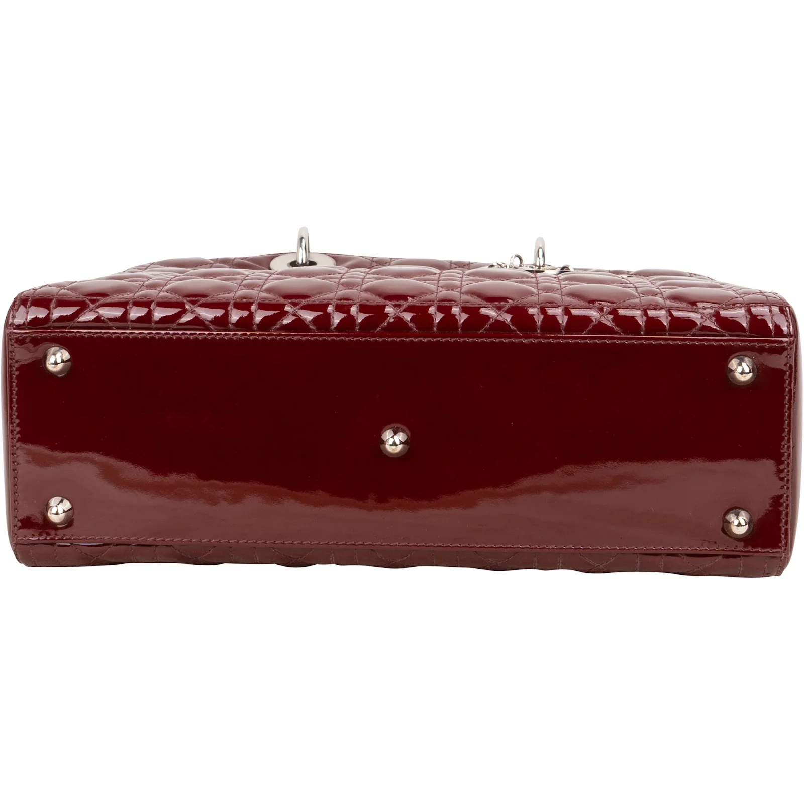 Christian Dior Quilted Patent Leather Lady Dior Handbag