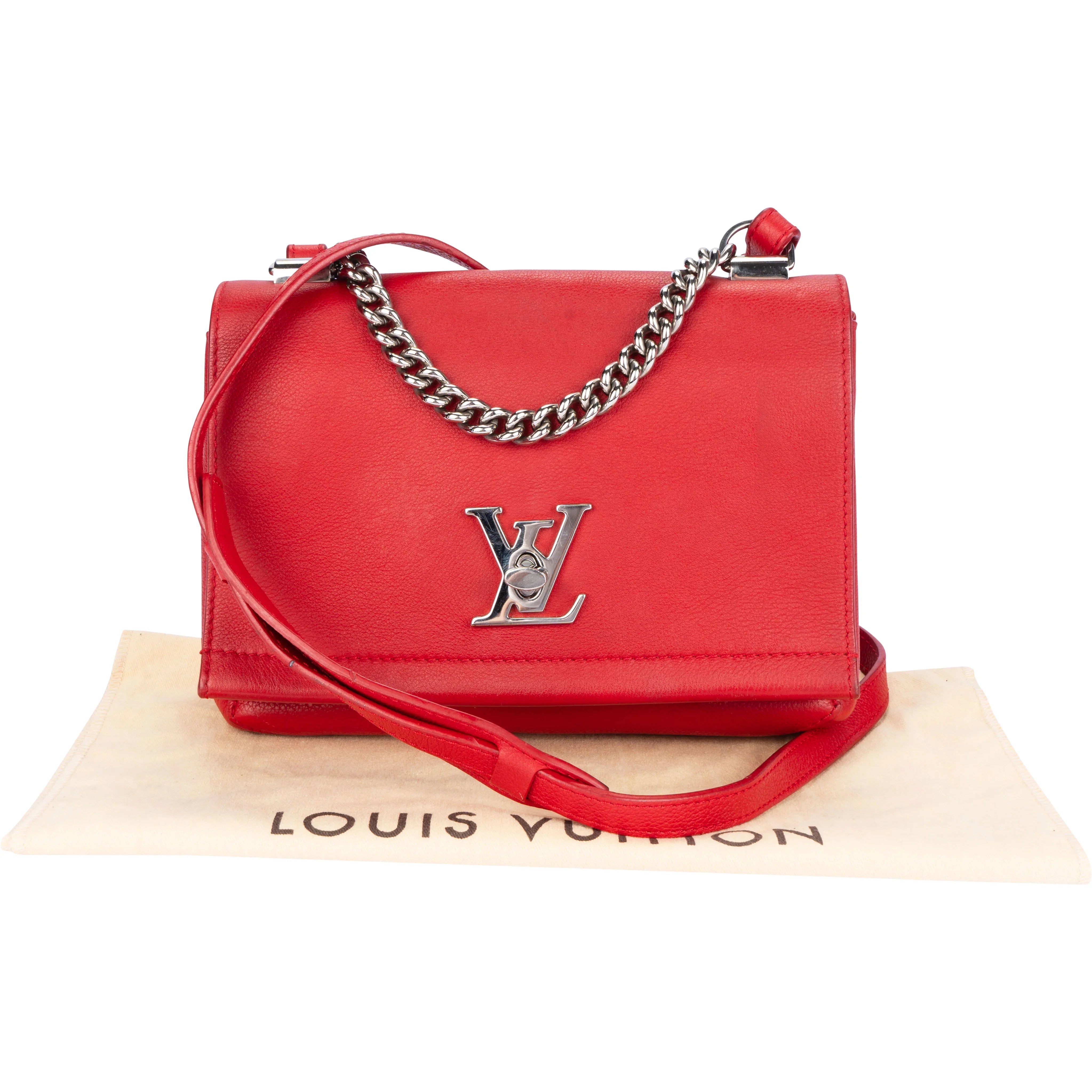 Louis Vuitton Lockme BB Red Leather Crossbody Bag