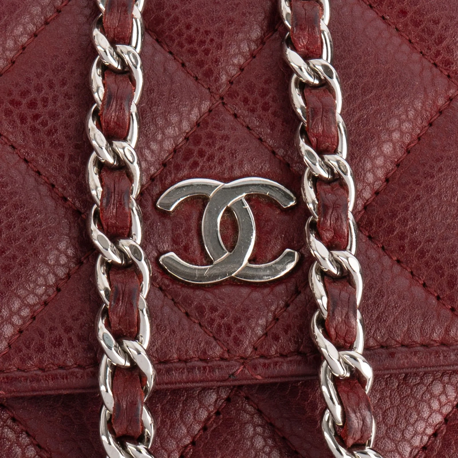 Chanel Quilted Caviar Leather Wallet On Chain Crossbody Bag
