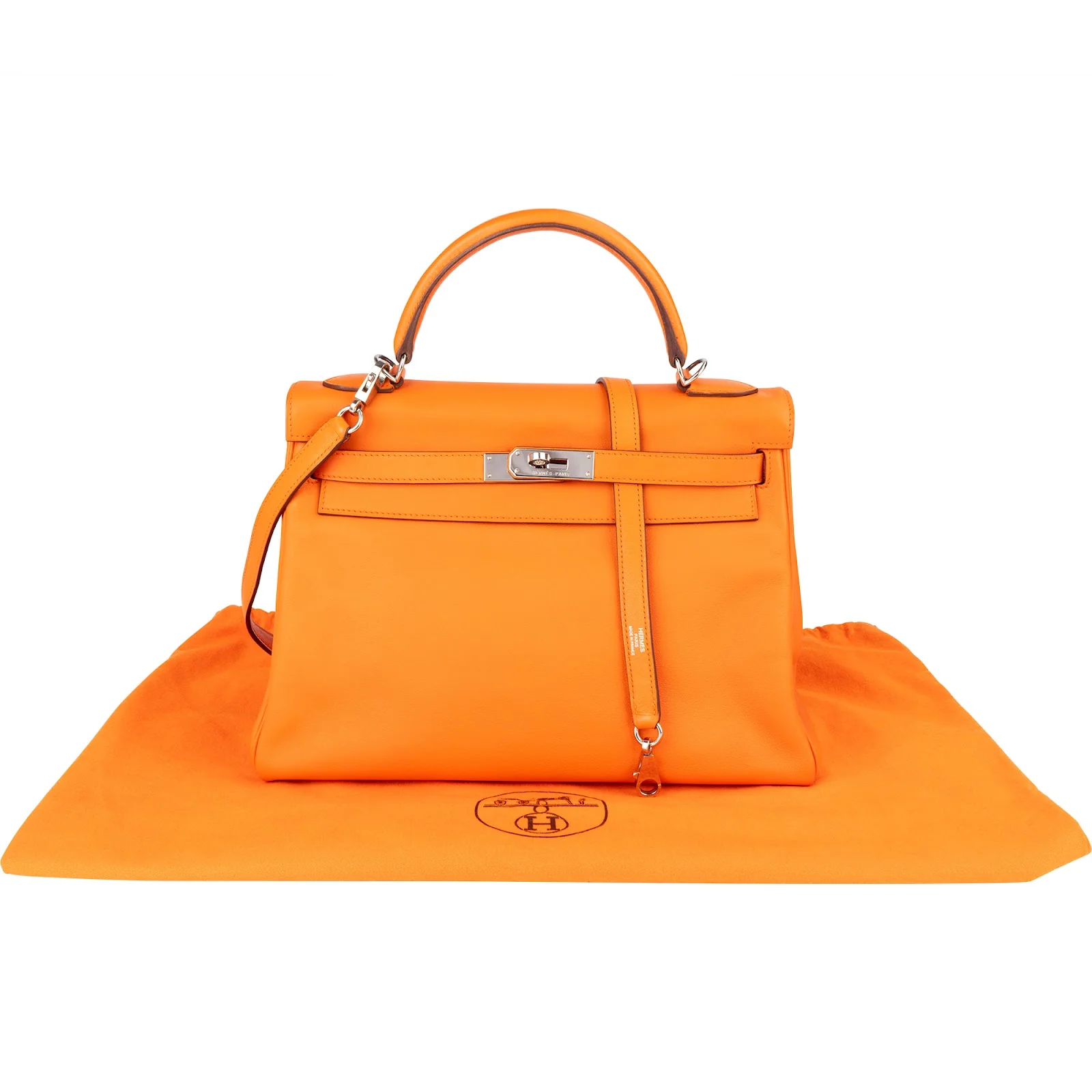Hermès Orange Swift Leather Kelly 32 Handbag