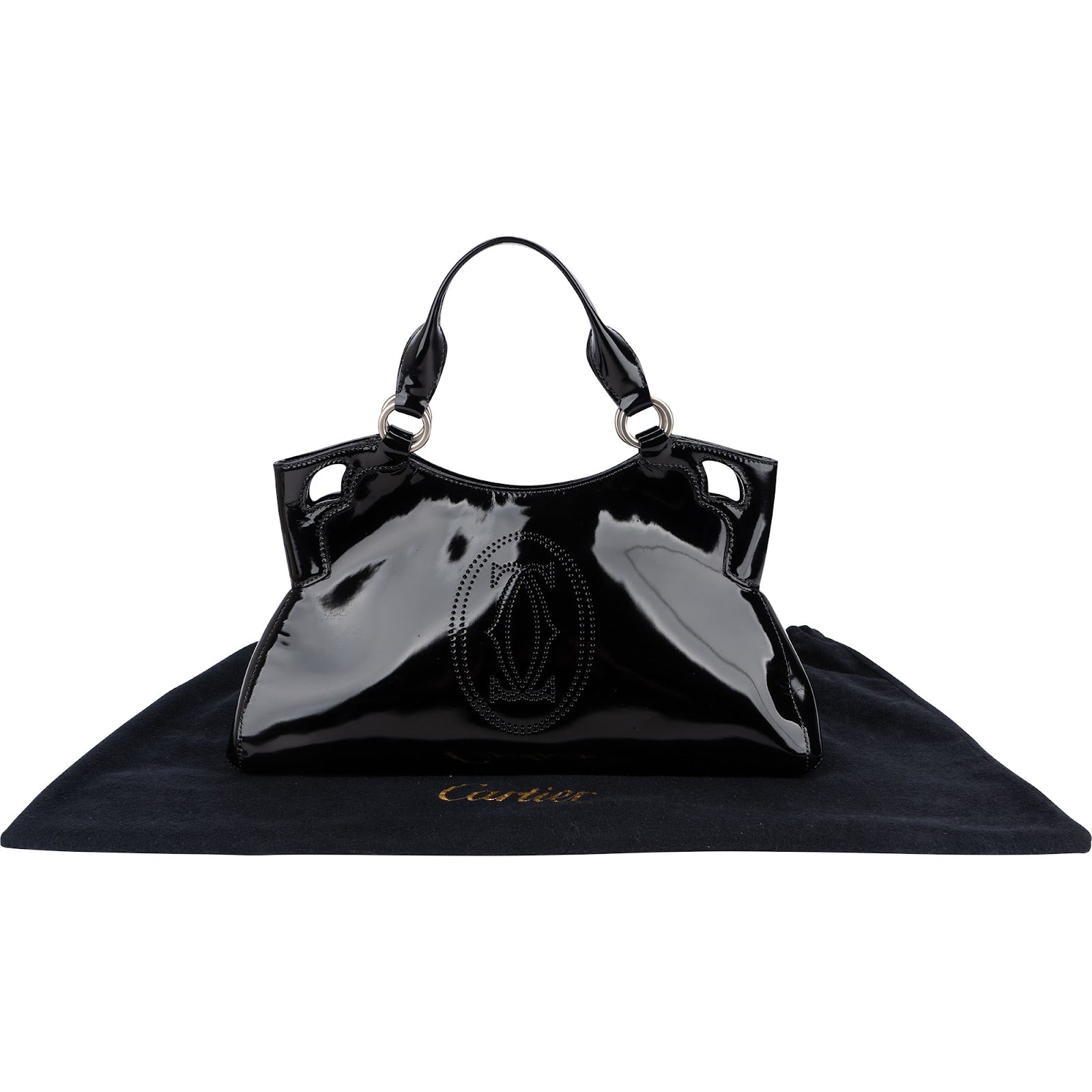 Cartier Black Patent Leather Marcello de Cartier Handbag