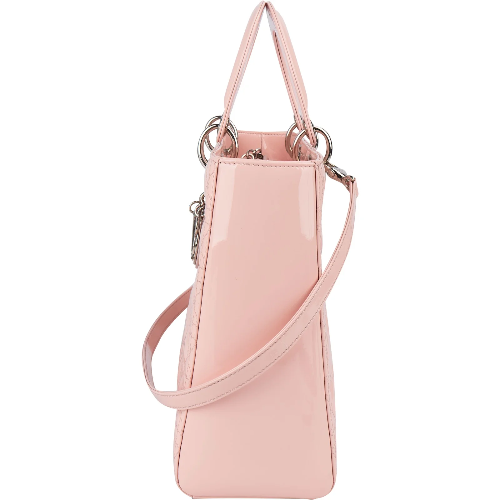 Christian Dior Quilted Patent Leather Lady Dior Handbag