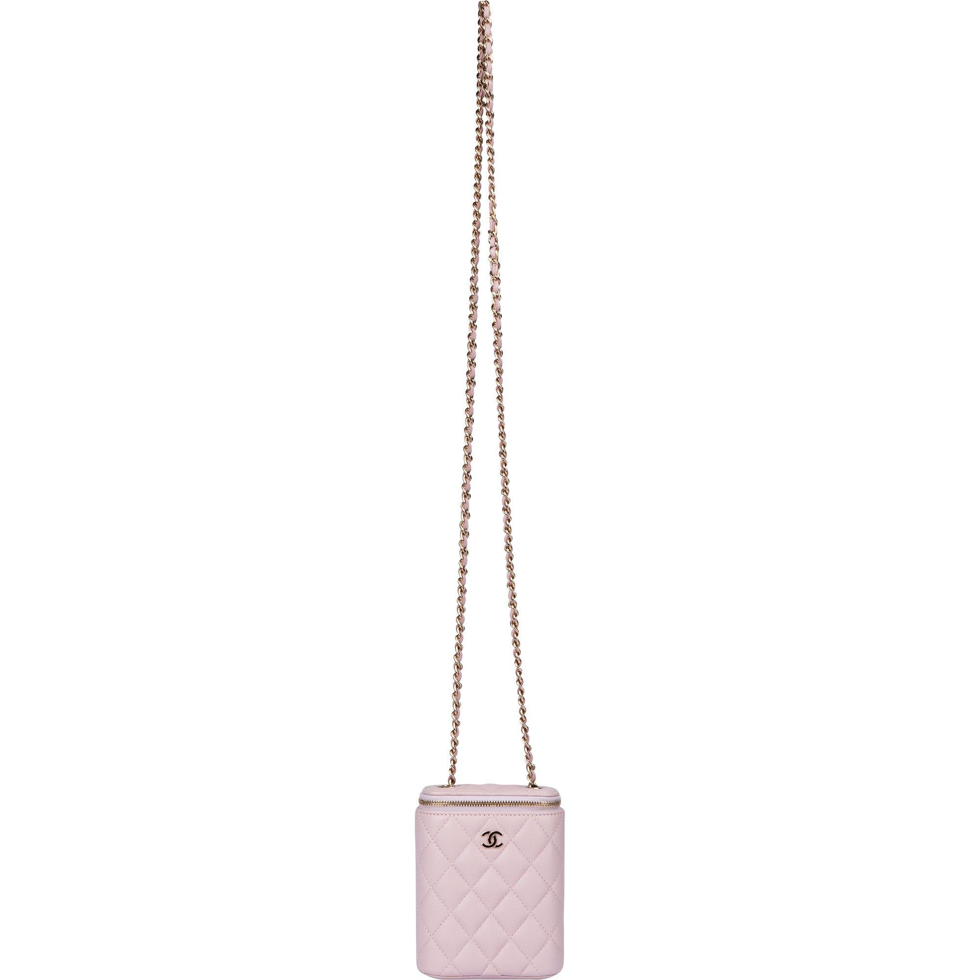 Chanel Lilac Caviar Leather Mini Vertical Vanity Bag
