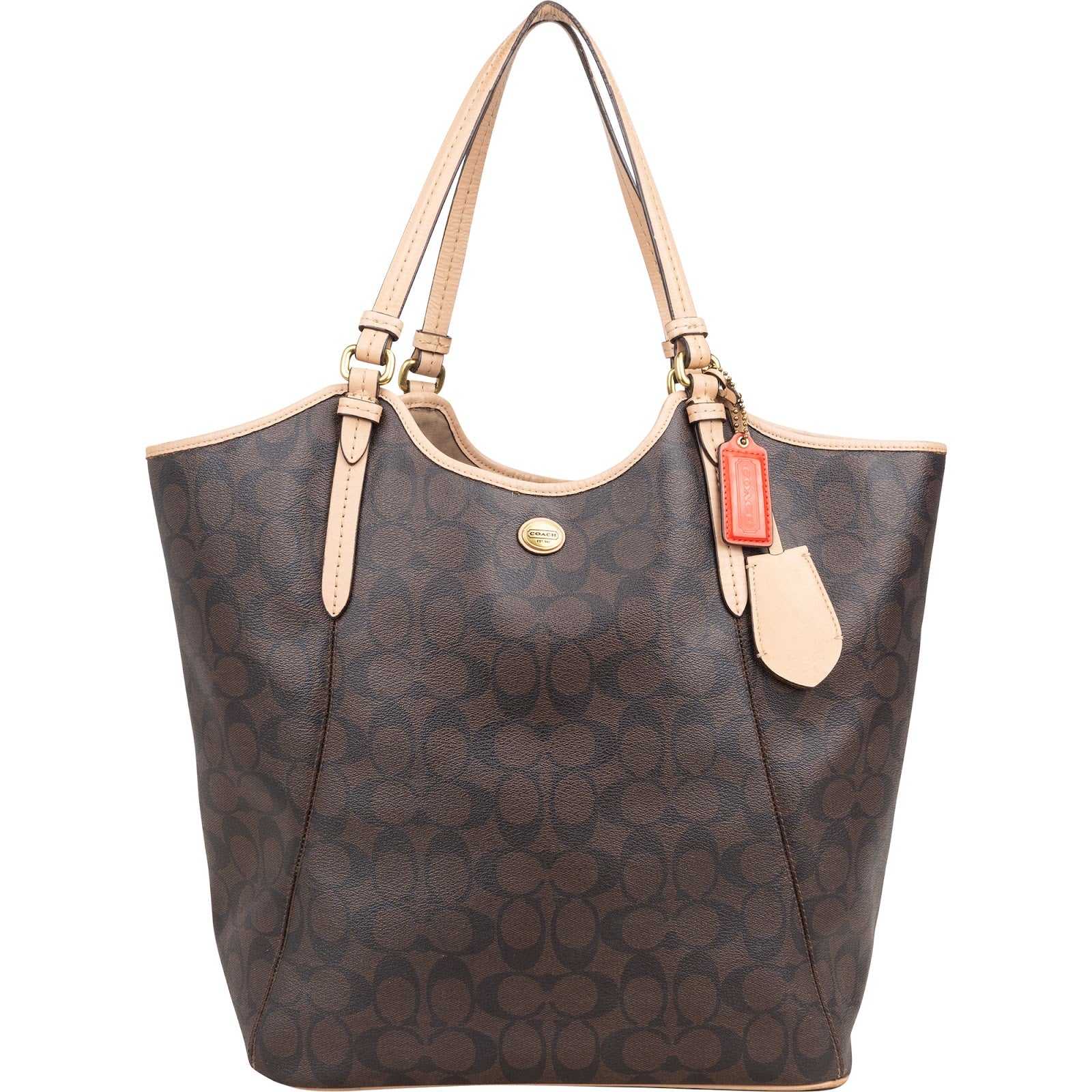 Coach Monogram Signature Large Tote Shoulder Bag