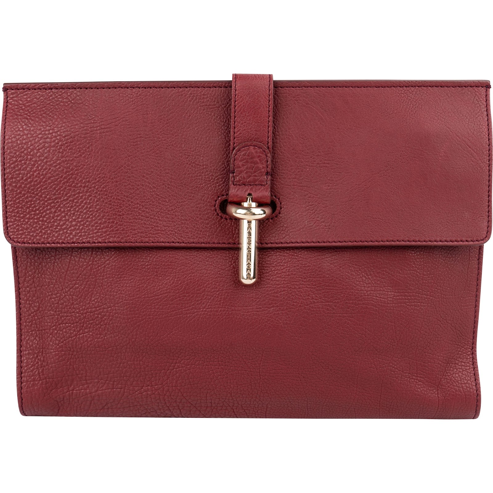 Balenciaga Pebbled Leather Toggle Clutch