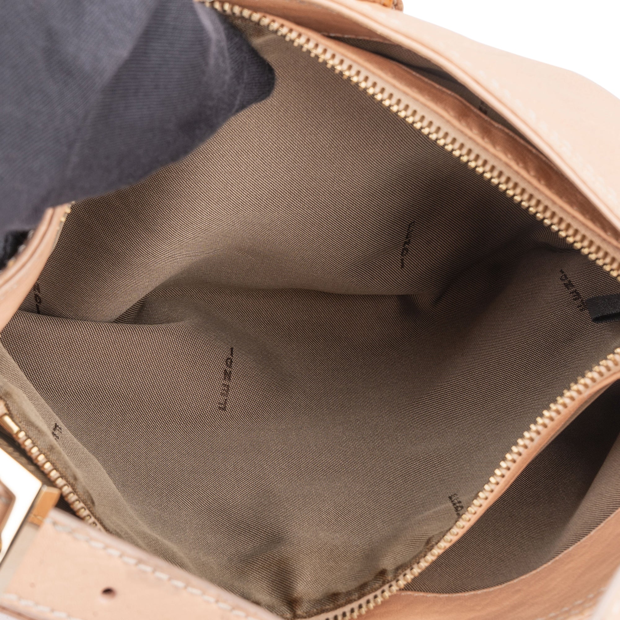 Fendi - FF Rose Leather Baguette Handbag
