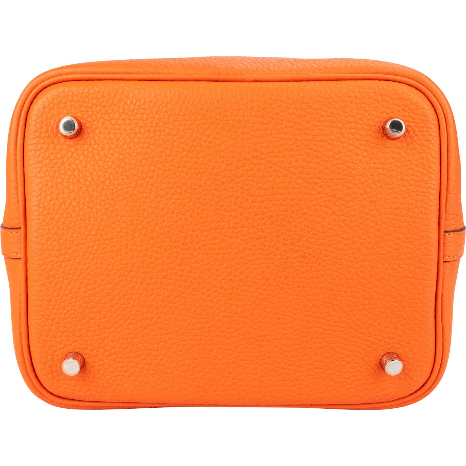 Hermès Orange Taurillon Clemence Palladium Picotin Lock 22 Handbag