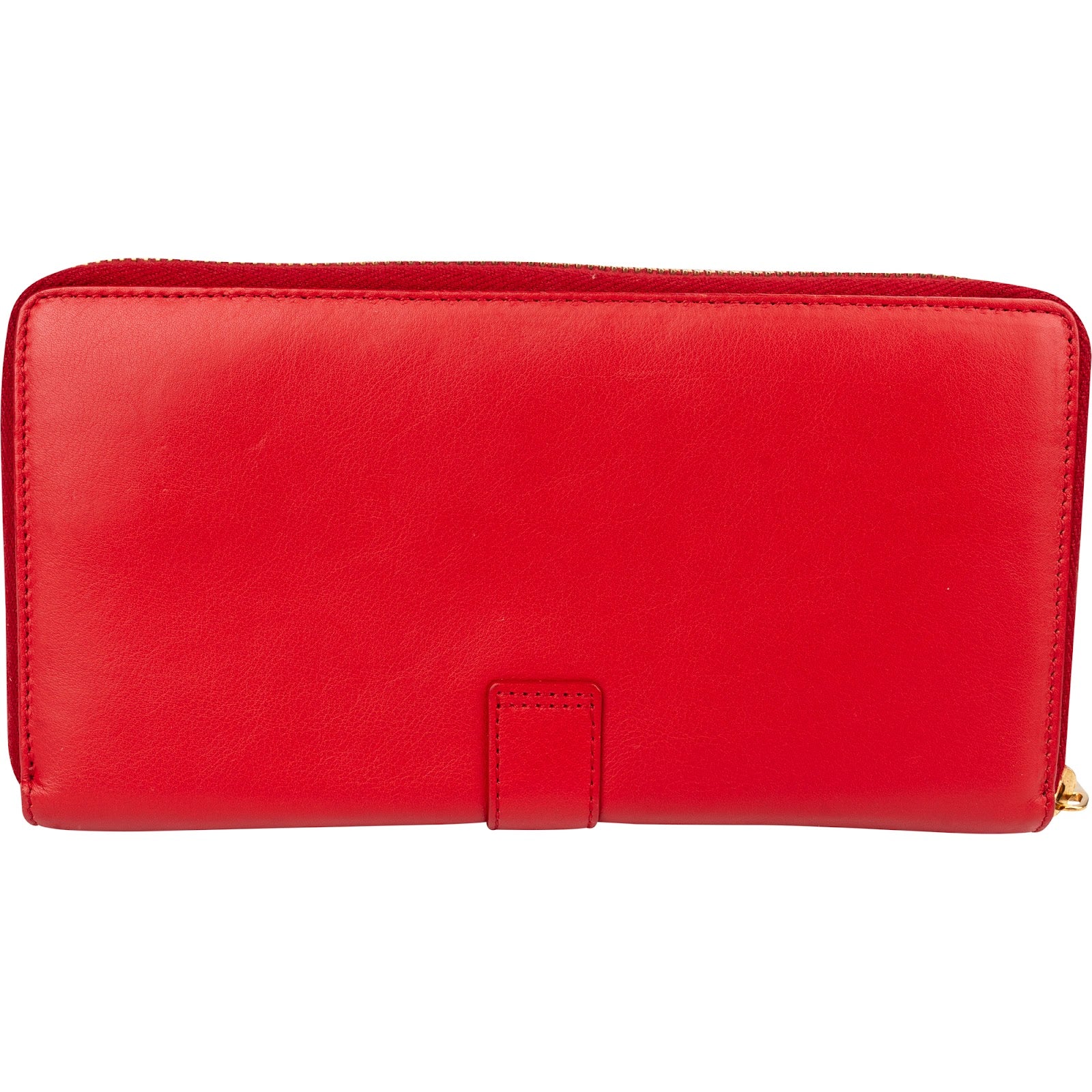Saint Laurent Red Leather Chic Y Zip Around Wallet