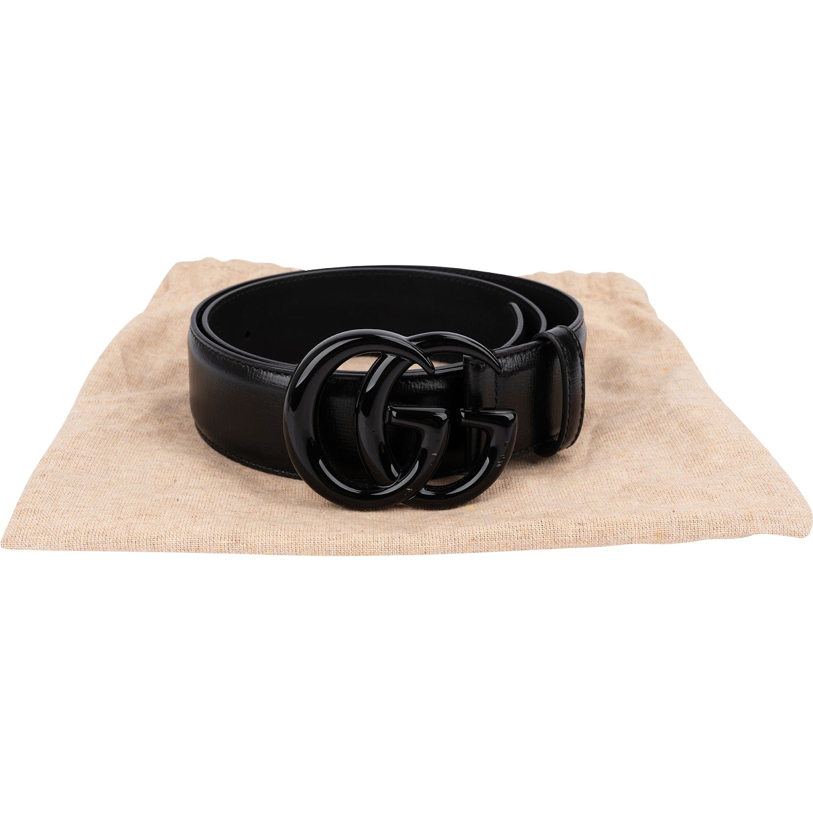 Gucci Black Leather GG Marmont Belt (75 / 30)