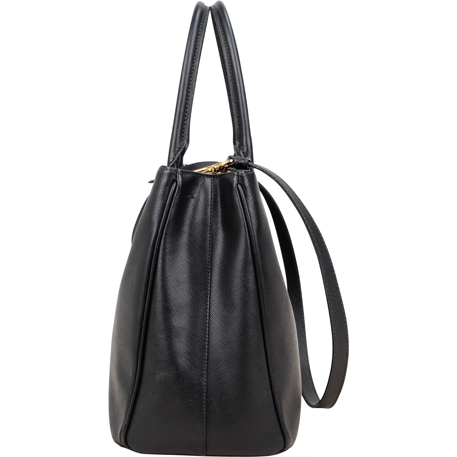 Prada Black Saffiano Leather Galleria Handbag