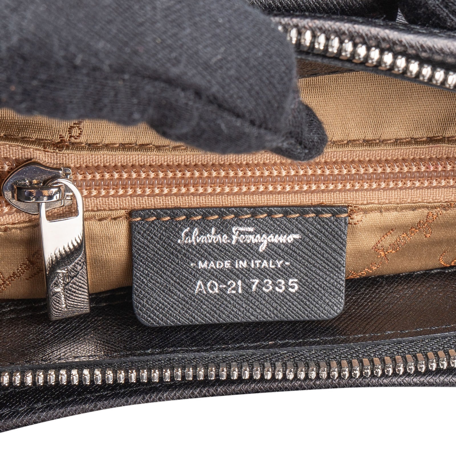 Salvatore Ferragamo Pebbled Calfskin Leather Gancini Shoulder Bag