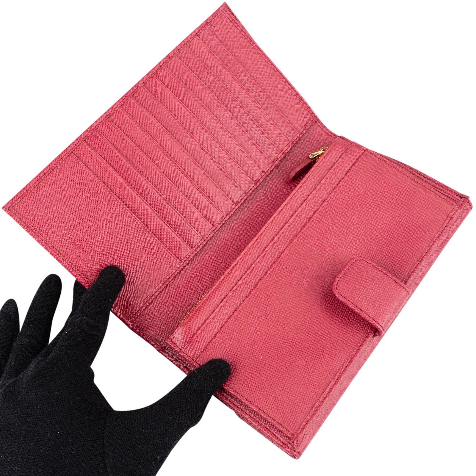 Prada Saffiano Leather Continental Flap Wallet