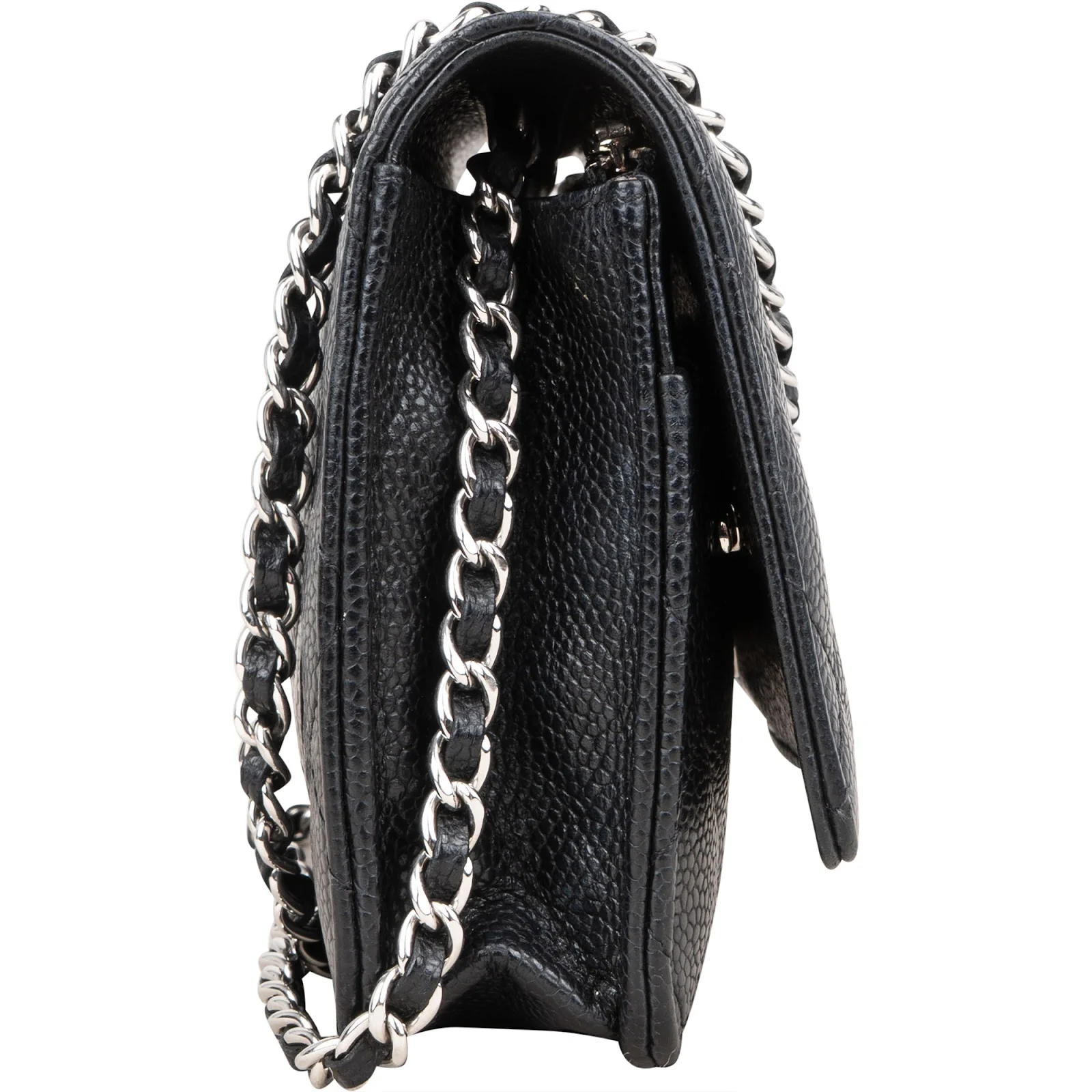 Chanel Quilted Caviar Leather Wallet On Chain Crossbody Bag