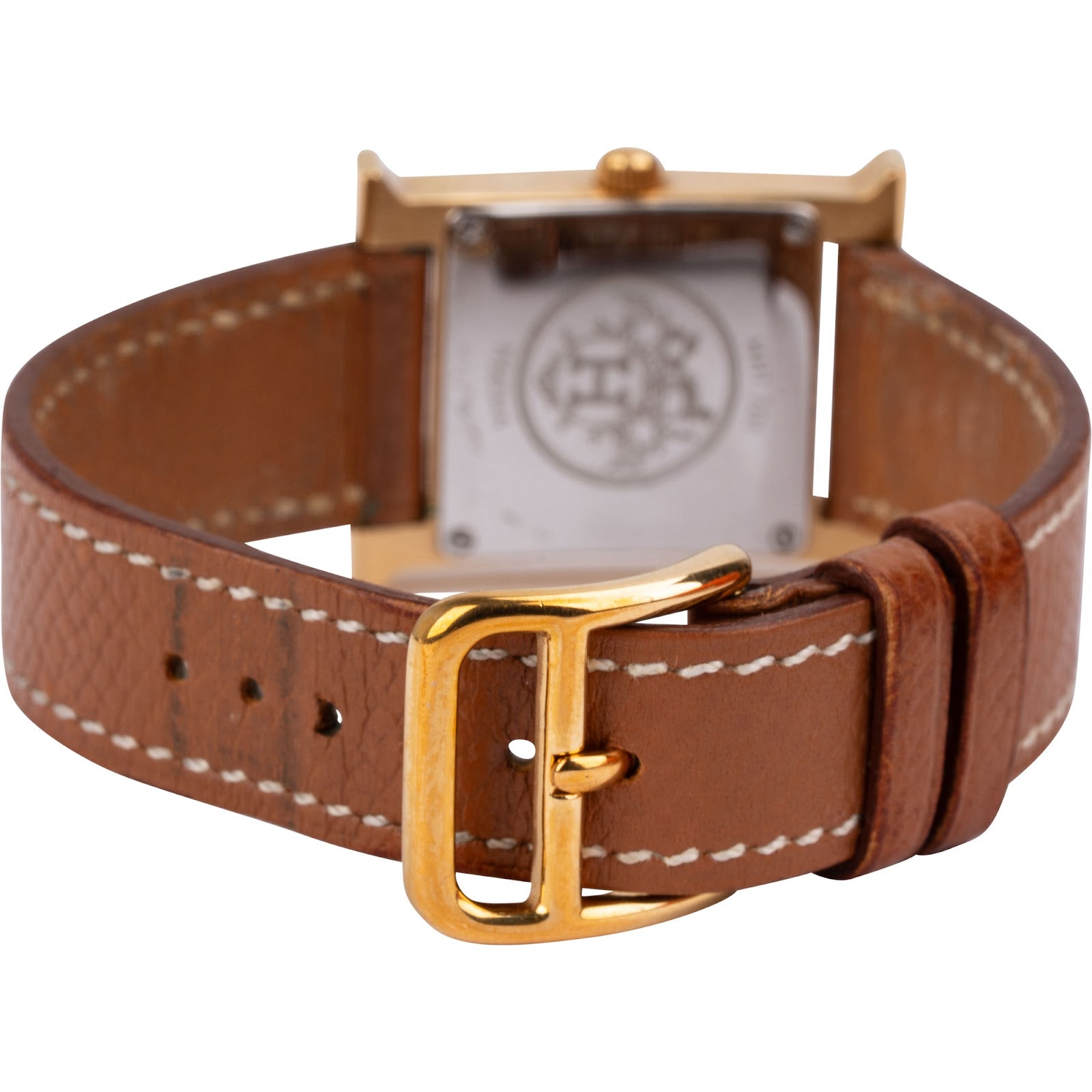 Hermès Gold Tone Heure H HH1.201 Uhr