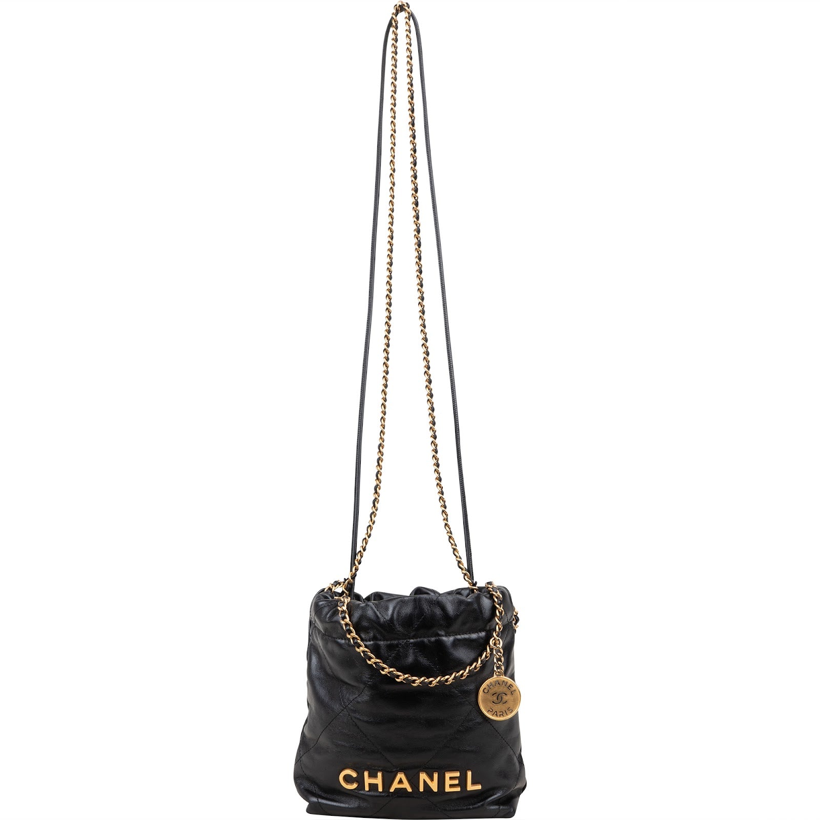 Chanel 22 Quilted Lambskin Drawstring Crossbody Bag