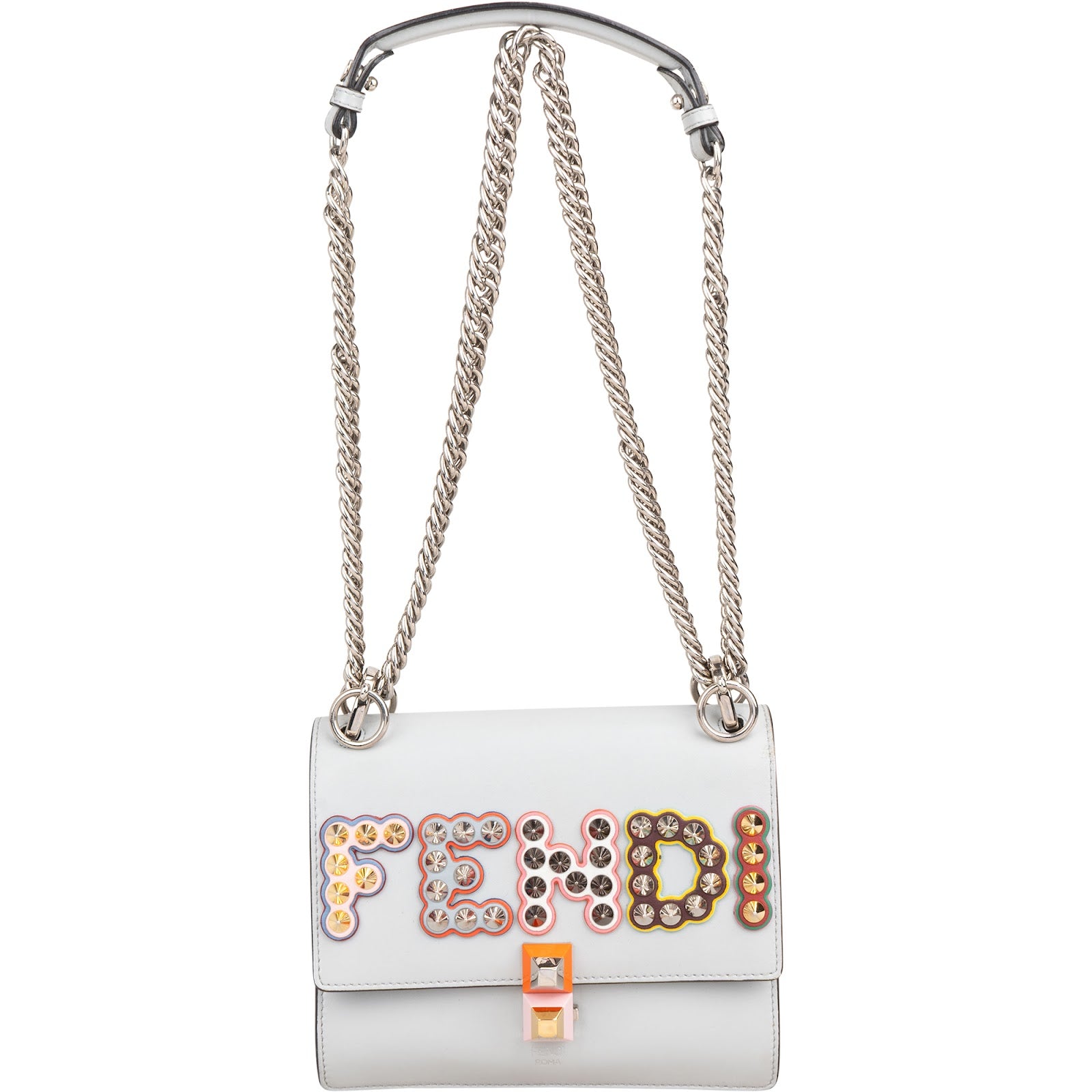 Fendi – Kan I schoudertas met studs en embleem