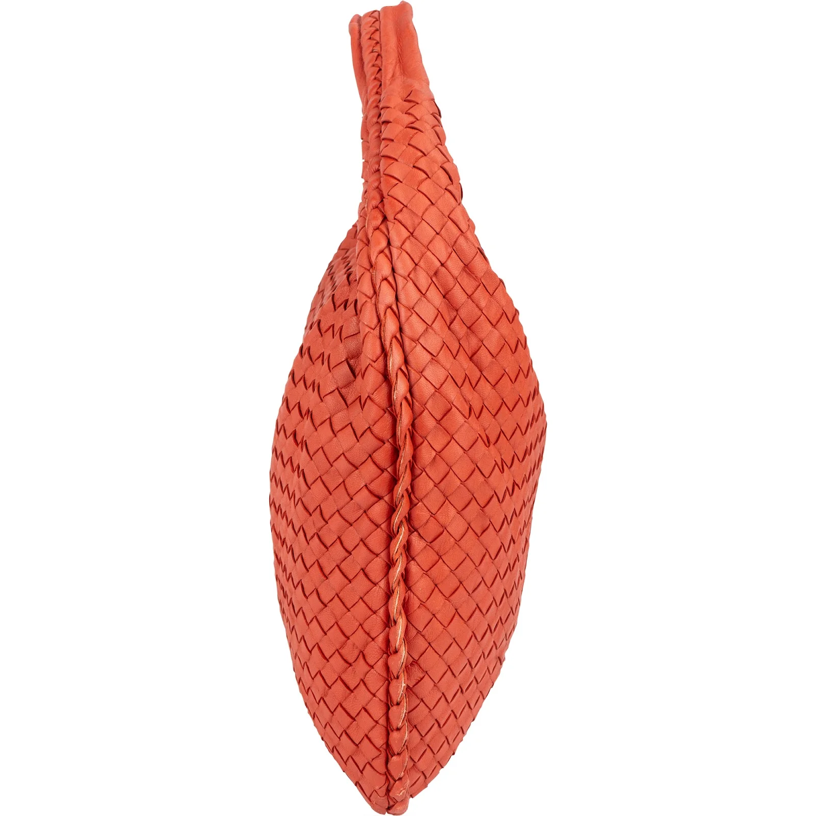 Bottega Red Intrecciato Leather Veneta Belly Hobo Handbag