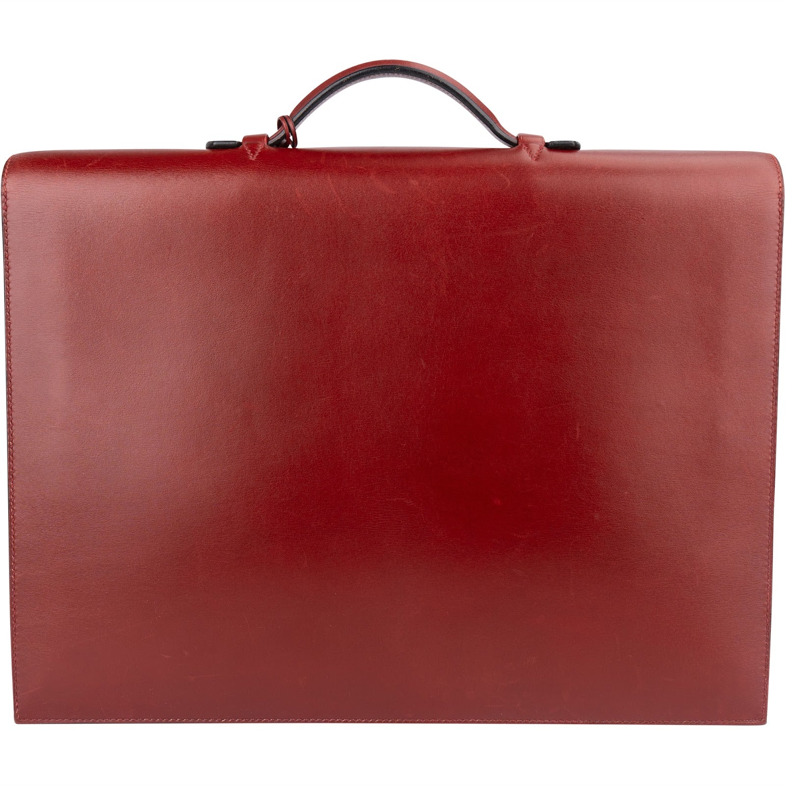 Hermès Bordeaux Leather Depeches Aktentasche