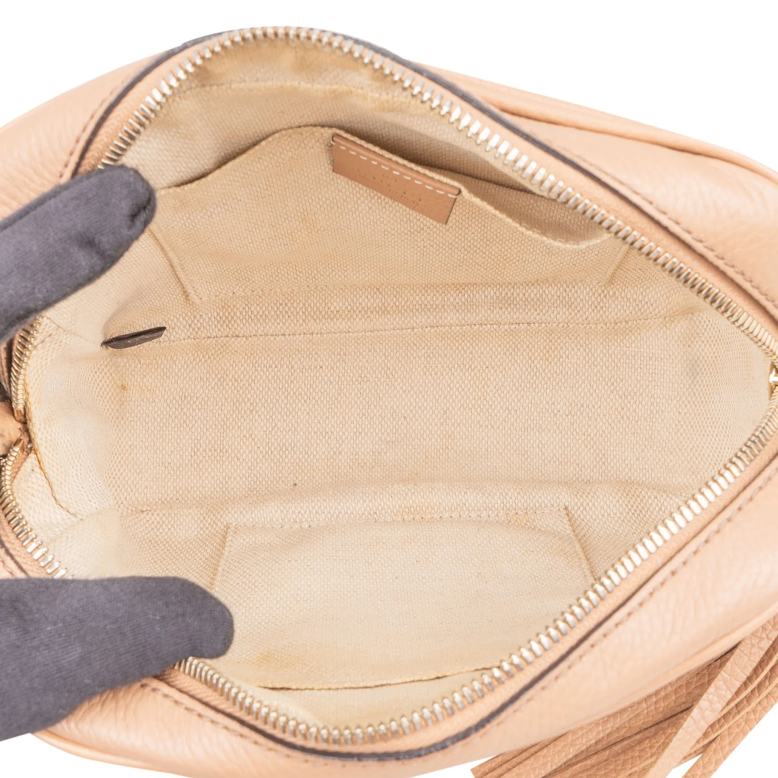 Gucci Grained Leather GG Soho Camera Crossbody Bag