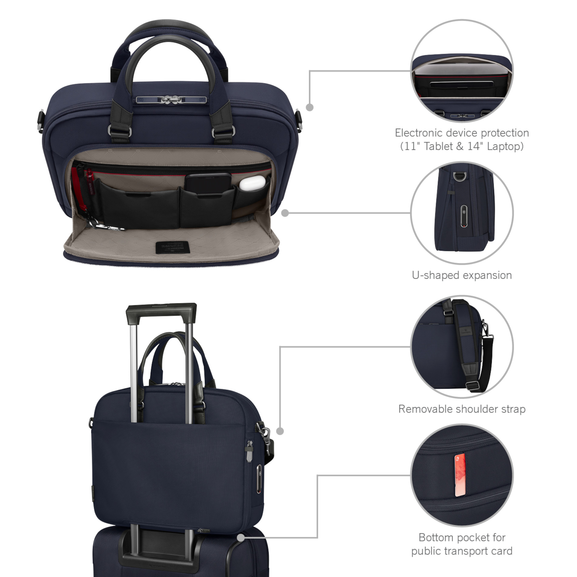 Werks Traveler 7.0 Compact Briefcase - Navy Blue