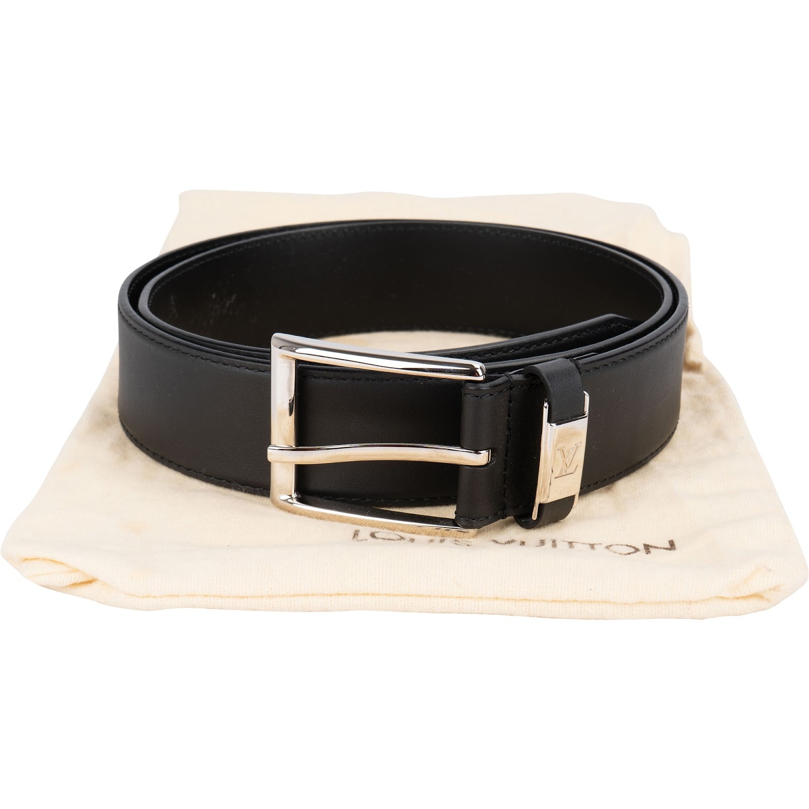 Louis Vuitton Noir Leather Ceinture Classique Belt (85 / 34) M0542