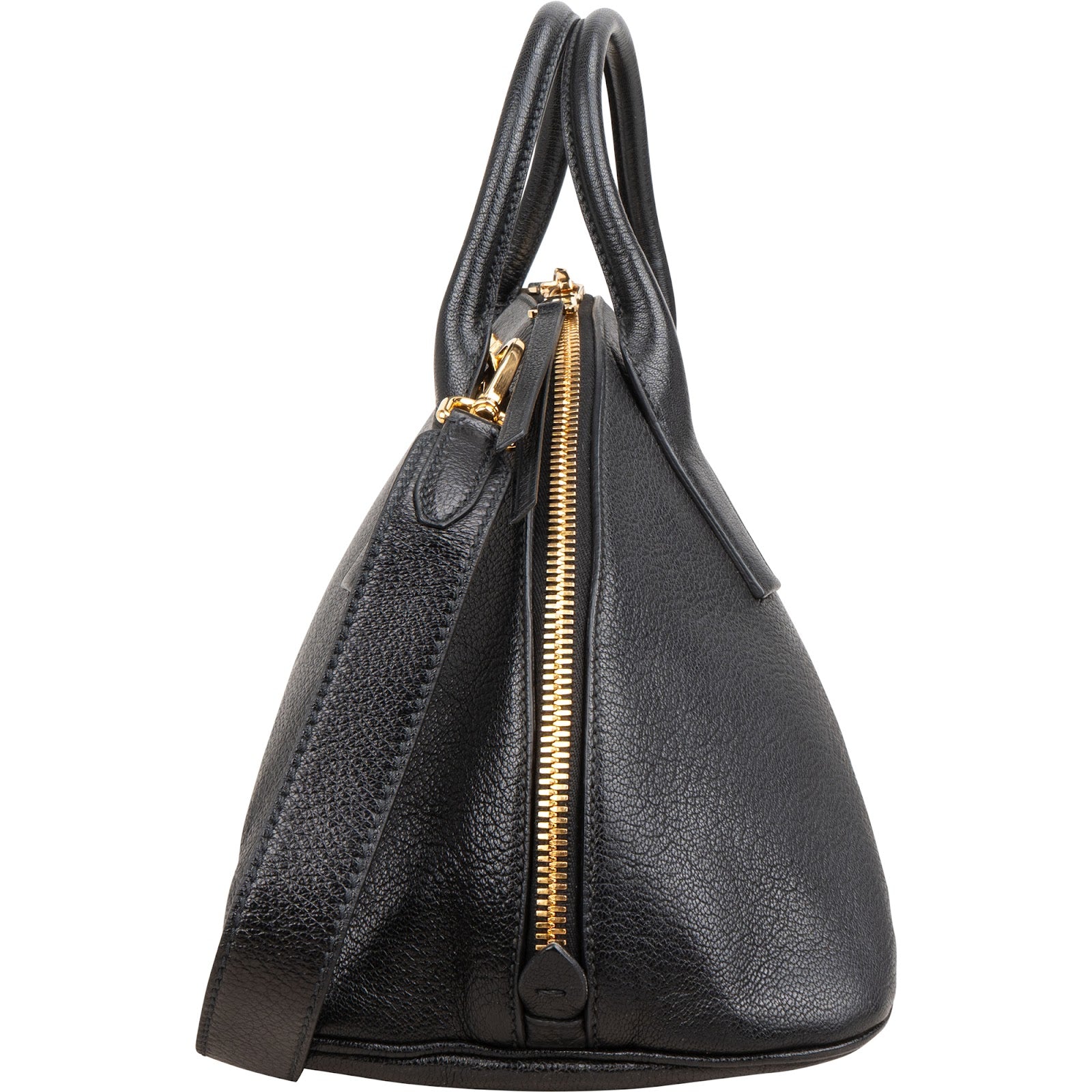 Miu Miu Black Madras Leather Dome Satchel Handbag