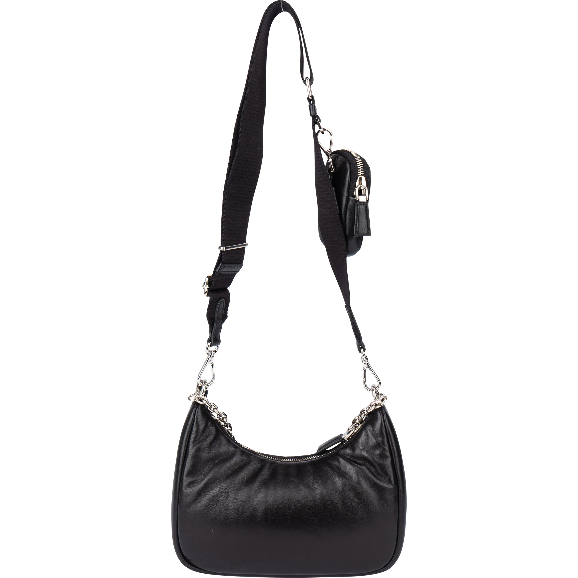 Prada Soft Leather Triangle Re-Edition Crossbody Bag