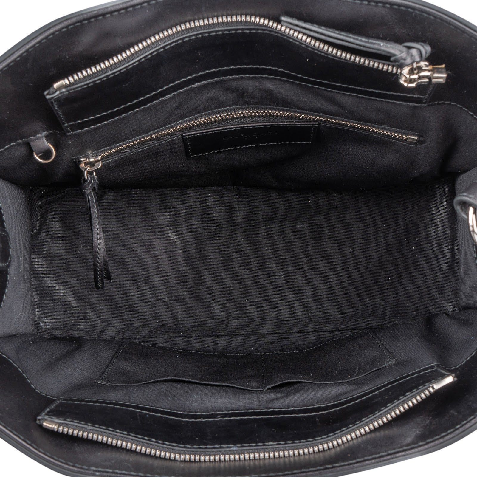 Balenciaga Black Leather Marble Padlock Tote Shoulder Bag