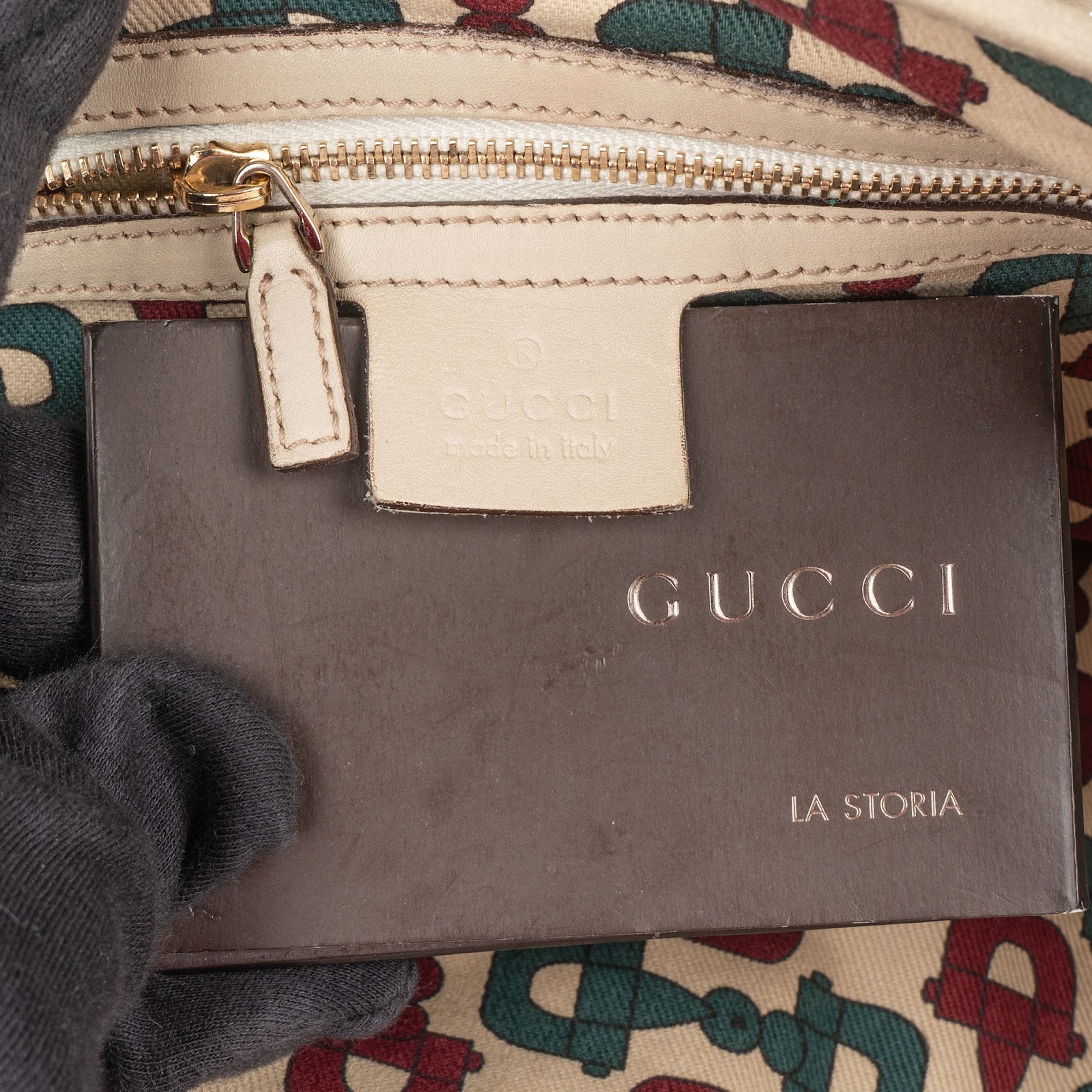 Gucci Guccissima Leather GG Pelham Horsebit Braided Handle Handbag