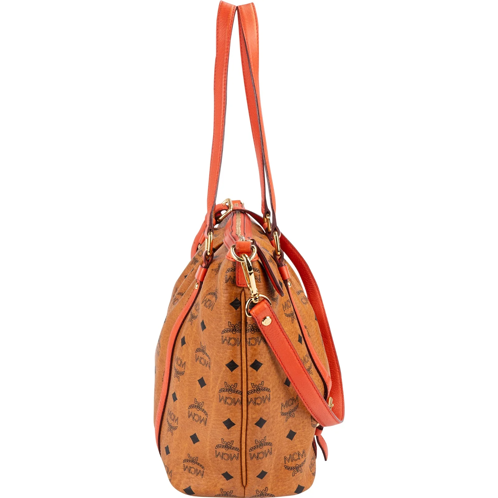 MCM Visetos Monogram Top Zip Shopper Shoulder Bag