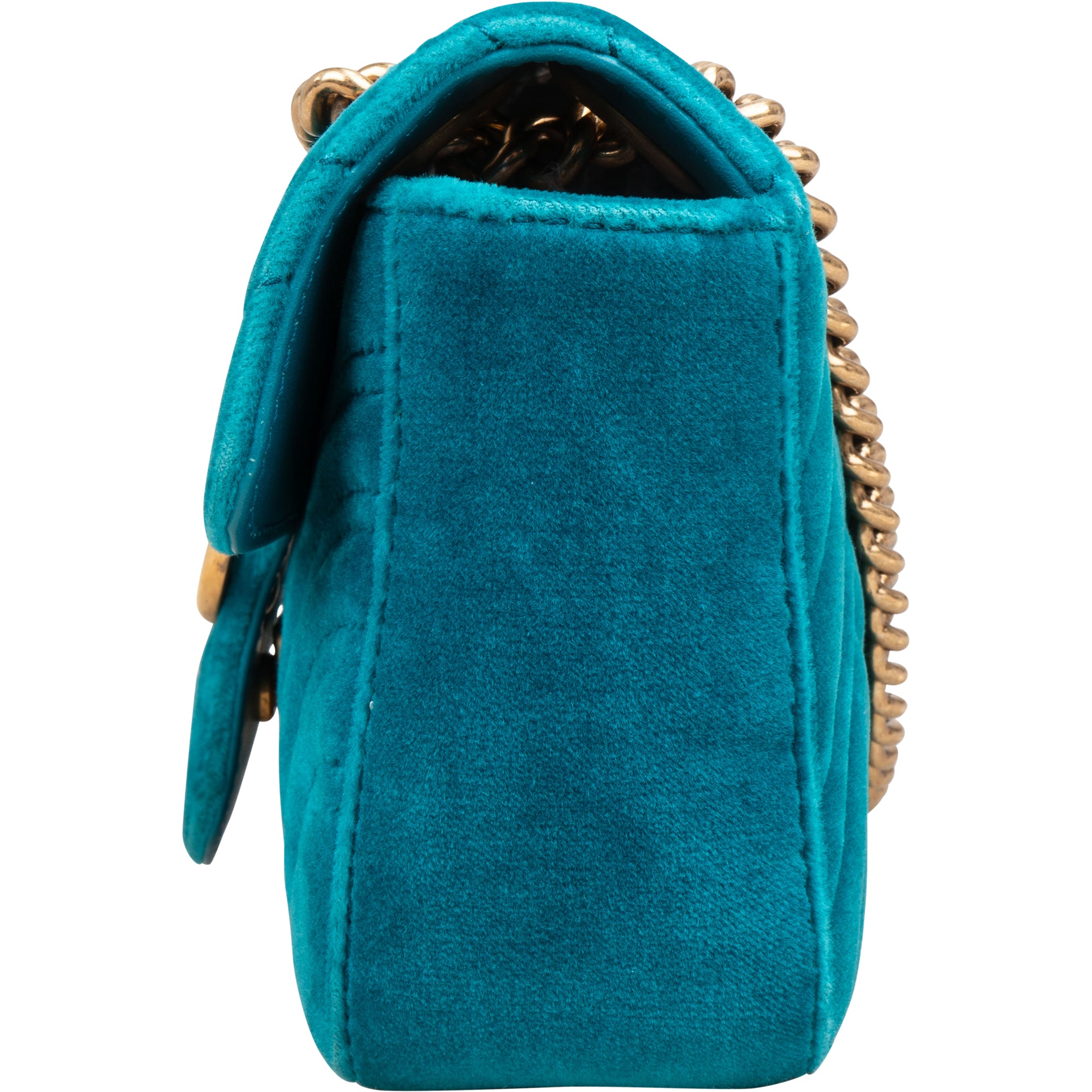 Gucci Chevron Velvet GG Marmont Small Crossbody Bag