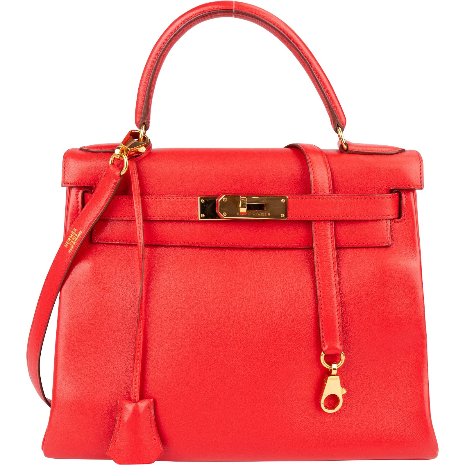 Hermès Rouge Swift Leather Kelly 28 Handbag