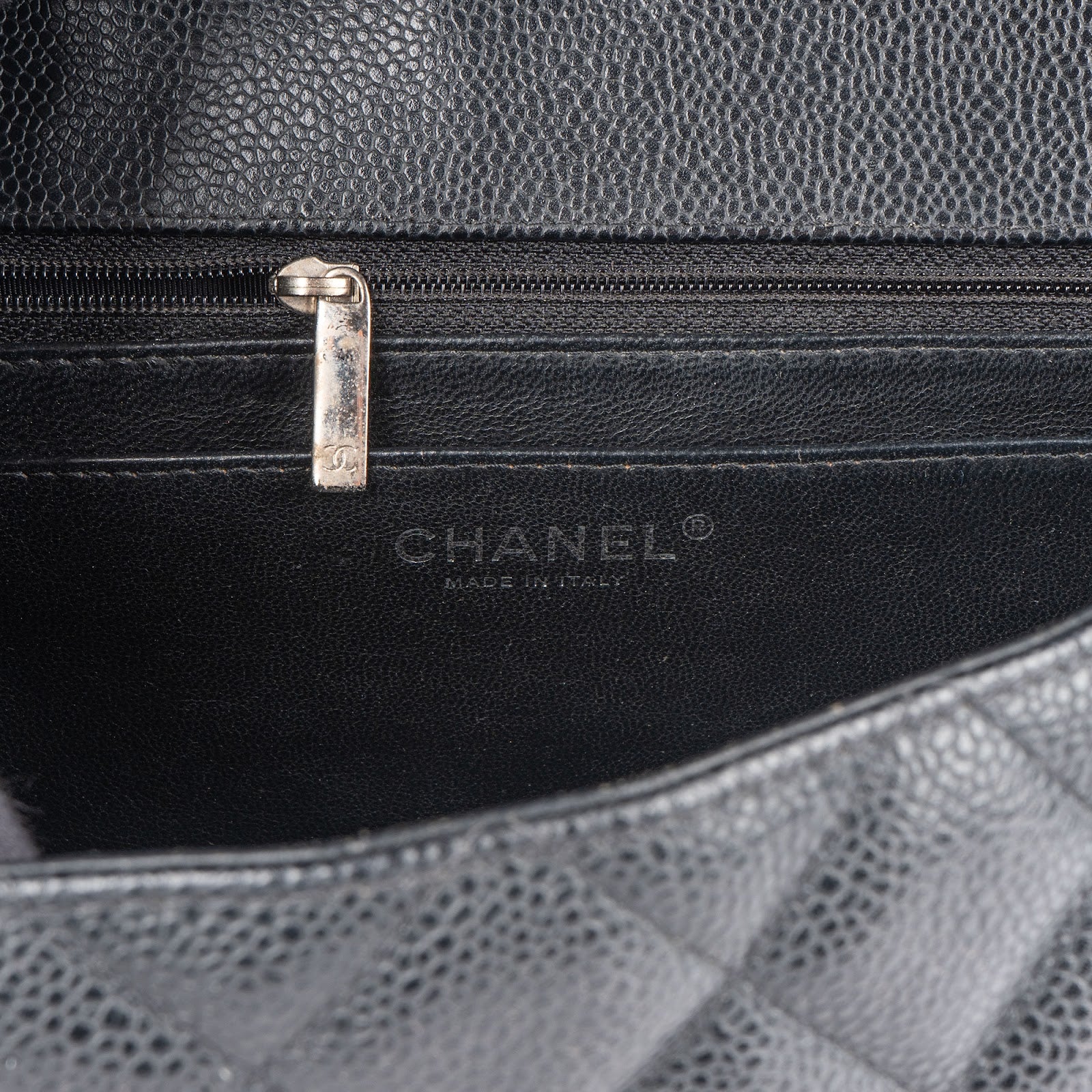 Chanel Quilted Caviar Leather Palladium Maxi Single Flap Crossbody Bag